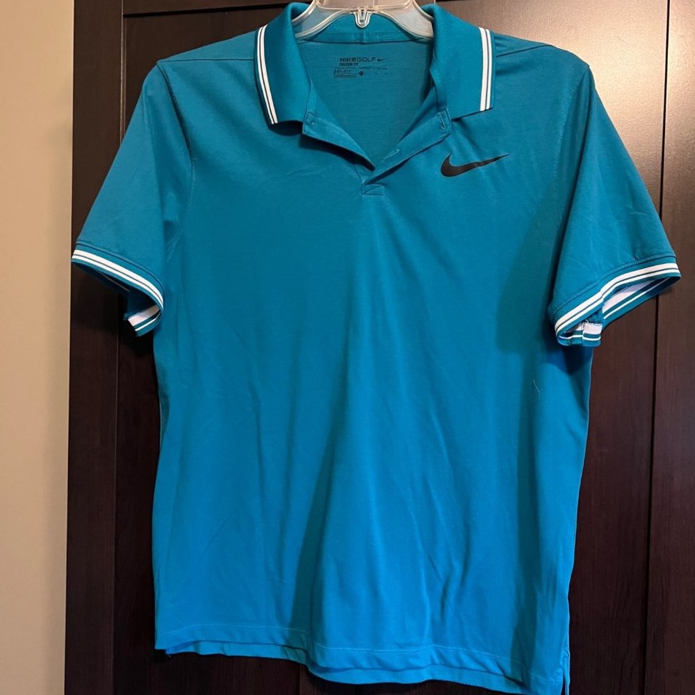 Nike Golf Men’s Stretch Cotton Blend Collard Polo Shirt Size Large blue
